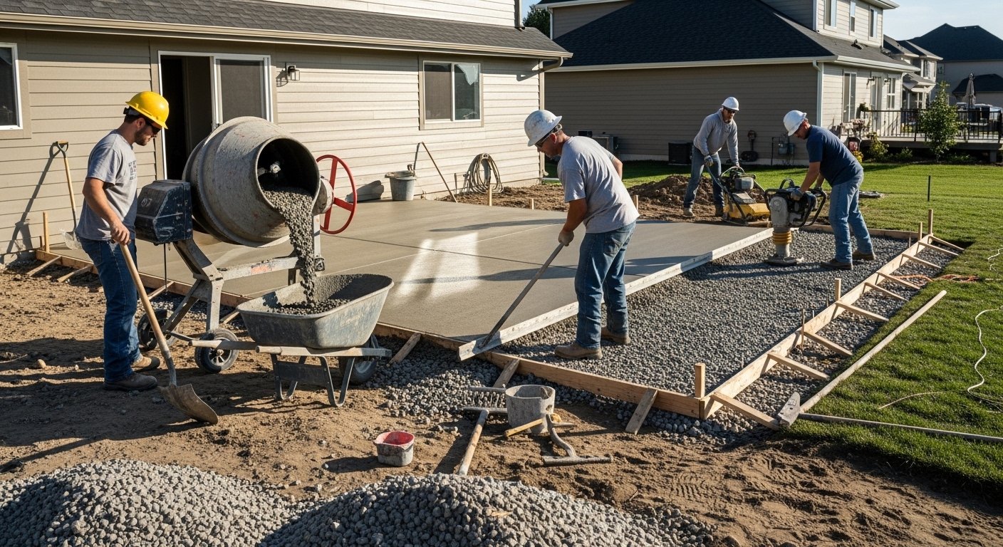 Concrete project in progress in Massillon, OH